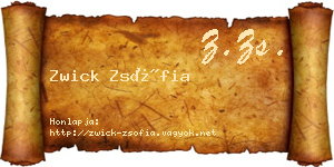 Zwick Zsófia névjegykártya